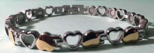 8.5" "SURGICAL STAINLESS STEEL MAGNETIC MAN BRACEELET SLIVER & GOLD (ADJUSTABLE - Picture 52 of 245