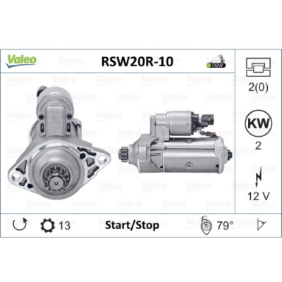 Valeo Anlasser für VW Audi Seat Skoda 2.0TDi Start/Stop...  RSW20R-10 02E911022C