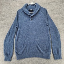 Express Sweater Mens Medium Long Sleeve Blue Cardigan
