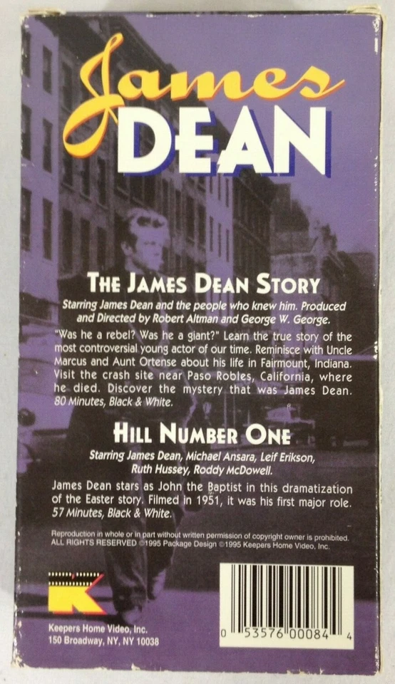 James Dean/The James Dean Story/Hill Number One/ VHS 2-Cassette Set, USED Foto 2 de 4