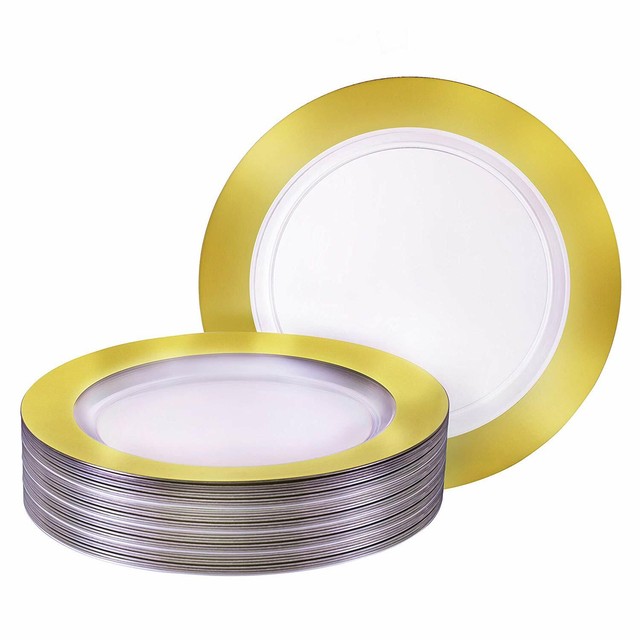 Premium Heavy weight 10.25" Clear Round Dinner Plastic Plates With