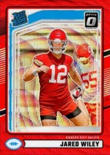 Jared Wiley 2024 Donruss Red Wave Optic Preview Rookie Card #387 - Chiefs