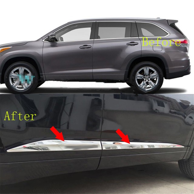 Chrome Body Side Door Molding Cover Trim Garnish For 20142018 Toyota