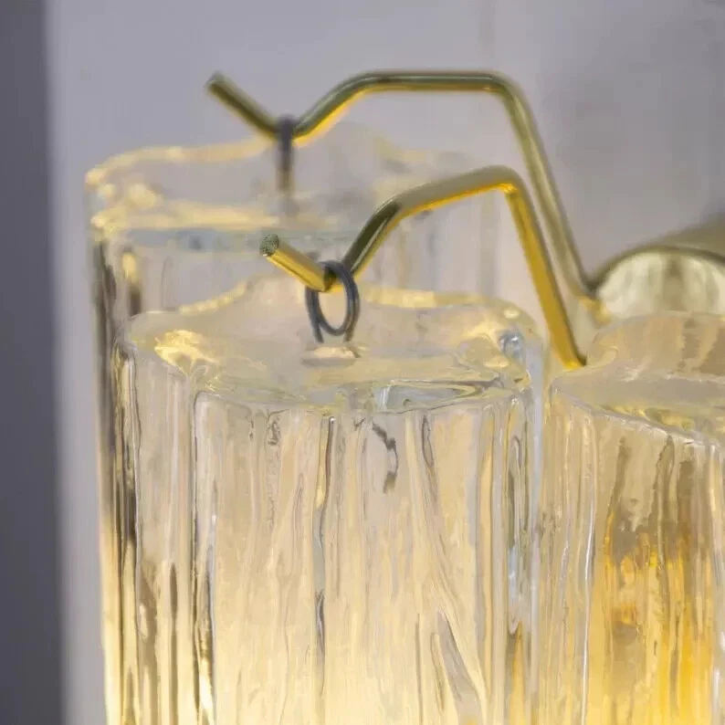 Juego de 2 apliques de pared con cristal de Murano, lámpara de pared estilo vintage Foto 4 de 4