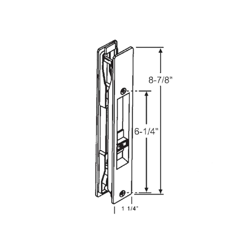 Adams Rite Unterputzgriff ohne Einsteckschloss, schwarz (DH-391-B) - Bild 5 von 5