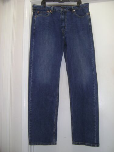 VTG LEVIS 505 MENS TAGD 38x34 RED TAB COTTON DENIM ZIP BLUE JEANS #505-1455