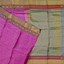 Vintage Pink Sarees 100 Pure Silk Zari Handwoven Rich Pallu Sari 5YD Fabric