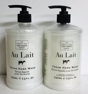 2-Pack The Scottish Fine Soaps Au Lait Cream Hand Wash 25 fl oz with Aloe Vera