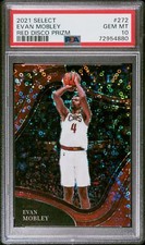 2021 PANINI SELECT RED DISCO PRIZM #272 EVAN MOBLEY 15/49 PSA 10