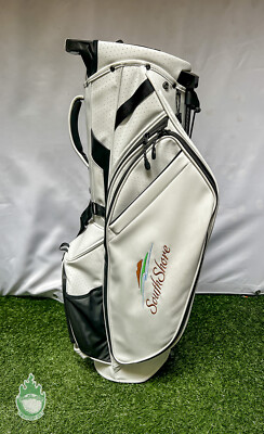 Used Ogio Shadow White Leather Stand Golf Bag 4 Way Dividers