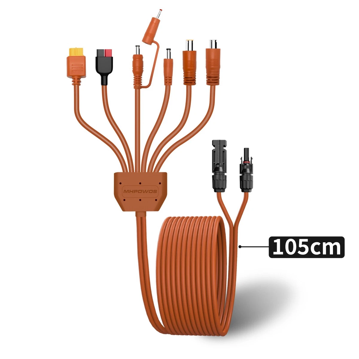 Adaptador Solar 4 En 1 Para Paneles DC – Conectores MC4, DC8mm, 5.5x2.1mm, XT60 Y 45A – Cable 14 AWG De 2m