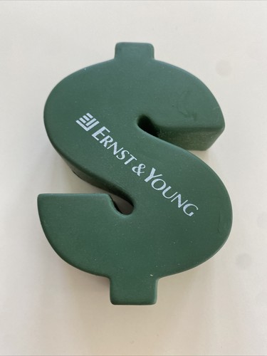 EY ERNST YOUNG SQUISHY $ Sign HAND STRENGTHENER Green