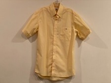 Vintage Men's Lacoste Yellow 100 Cotton Half Sleeve Button Down Shirt - 39