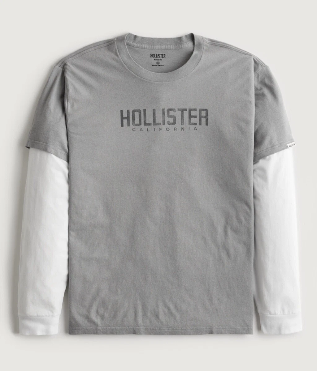 NWT HOLLISTER MEN Long Sleeve Graphic Tee T-shirt, Size XXL (2XLarge) |  $29.95