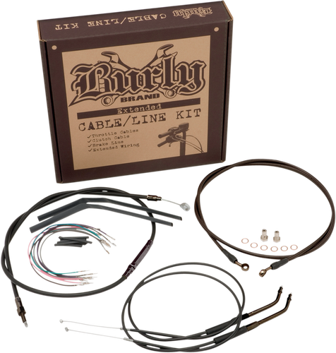 Burly Extended Cable/Brake Line Kit for Ape Handlebars 16" FLST,C,F,N 07-10