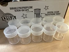 10) New Whitman Round Coin Tubes for Half Dollars Made in USA