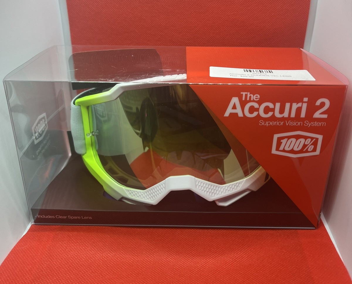 100% Goggle Replacement Lens - Fits Racecraft 2, Accuri 2, Strata 2 Models, Anti-Fog, UV Protection