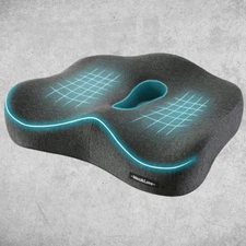 Memory Foam Seat Cushion for Tailbone Pain Relief & Back Support Comfort