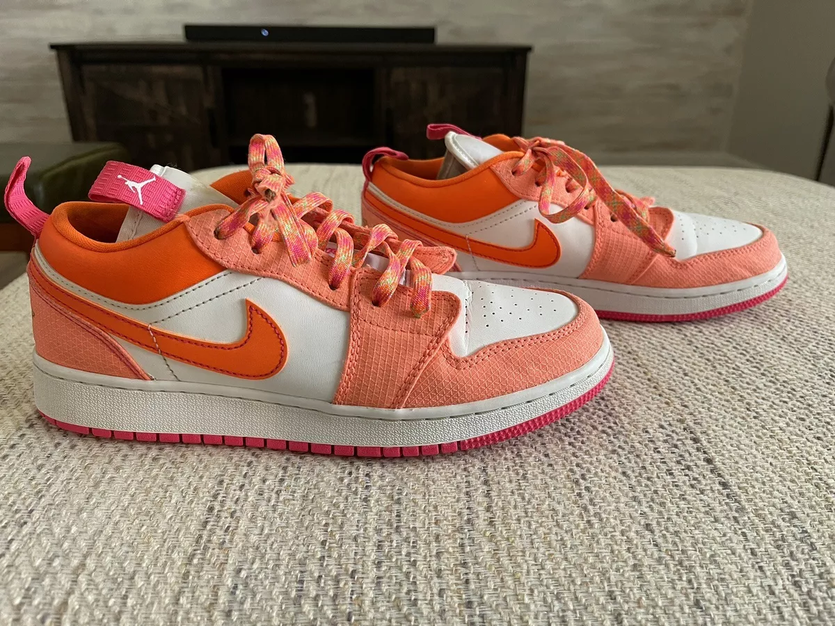 Nike Air Jordan 1 Low Utility GS Crimson Pulse Sneakers Size 6Y DJ0530 801