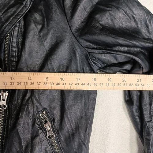 Rock & Republic Moto Jacket Womens L Faux Vegan Leather Zip Biker Grunge Punk - Picture 9 of 10