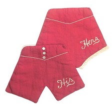 Vtg Set of HIS & HERS 40s Hand Embroidered Ho...