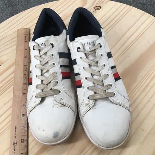 Tommy Hilfiger Shoes Mens 10 Thyme Sneakers Faux Leather Lace Up Casual Low Top - Picture 9 of 17