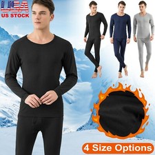 Men Thermal Underwear Set Cotton Long Johns Pants Sleeve Top Bottom Sports Suits