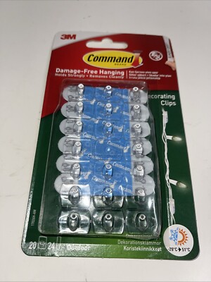 Command 20 Lichterketten Clips wasserfest Aufkleber Streifen Außenbereich