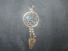 Collar colgante de plata de ley 925 atrapasueños turquesa atrapasueños con dije