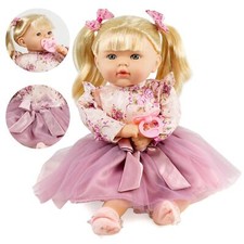 Baby Doll Girl 18” with Lifelike Hair, Soft, Sound & Dummy - Rosie BiBi Doll Toy