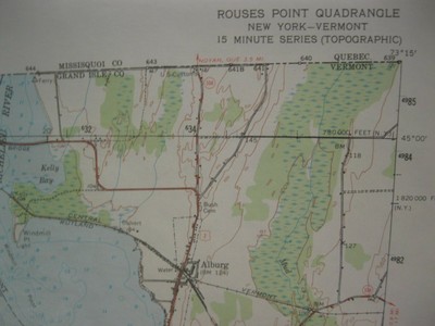 Le Rouses Map USGS topographic map Rouses Point NY - VT | eBay