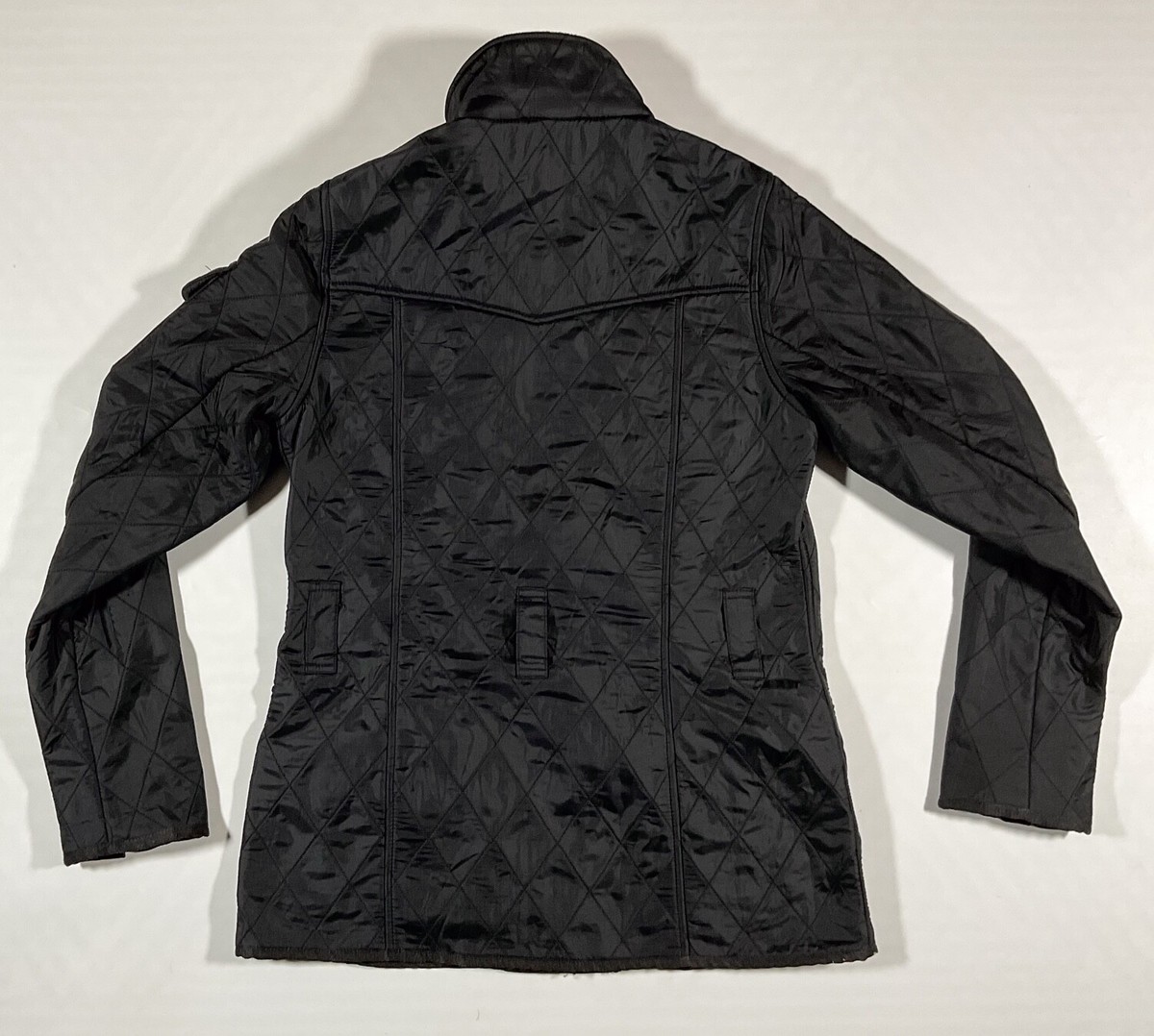 Barbour International Quilted Jacket Womens UK8 US4 Black Casual