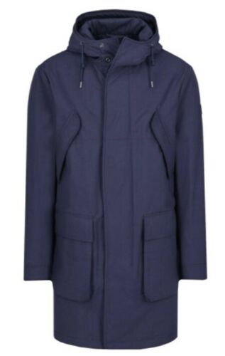 NWT Hugo Boss Mens Raincoat Connert Made in Italy US MED/38R/IT 48 Navy Blue - Picture 2 of 11