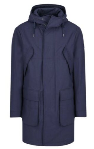 NWT Hugo Boss Mens Raincoat Connert Made in Italy US MED/38R/IT 48 Navy Blue - Picture 1 of 11