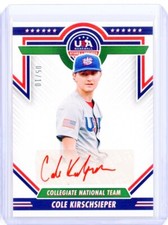 2022 Panini USA Stars & Stripes COLE KIRSCHSIEPER Red AUTO Autograph RC 5/10