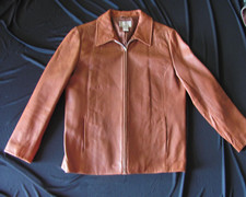 Nordstrom Caramel Brown Lamb Skin Butter Soft Zip Frontjacket Women L (wor-m)