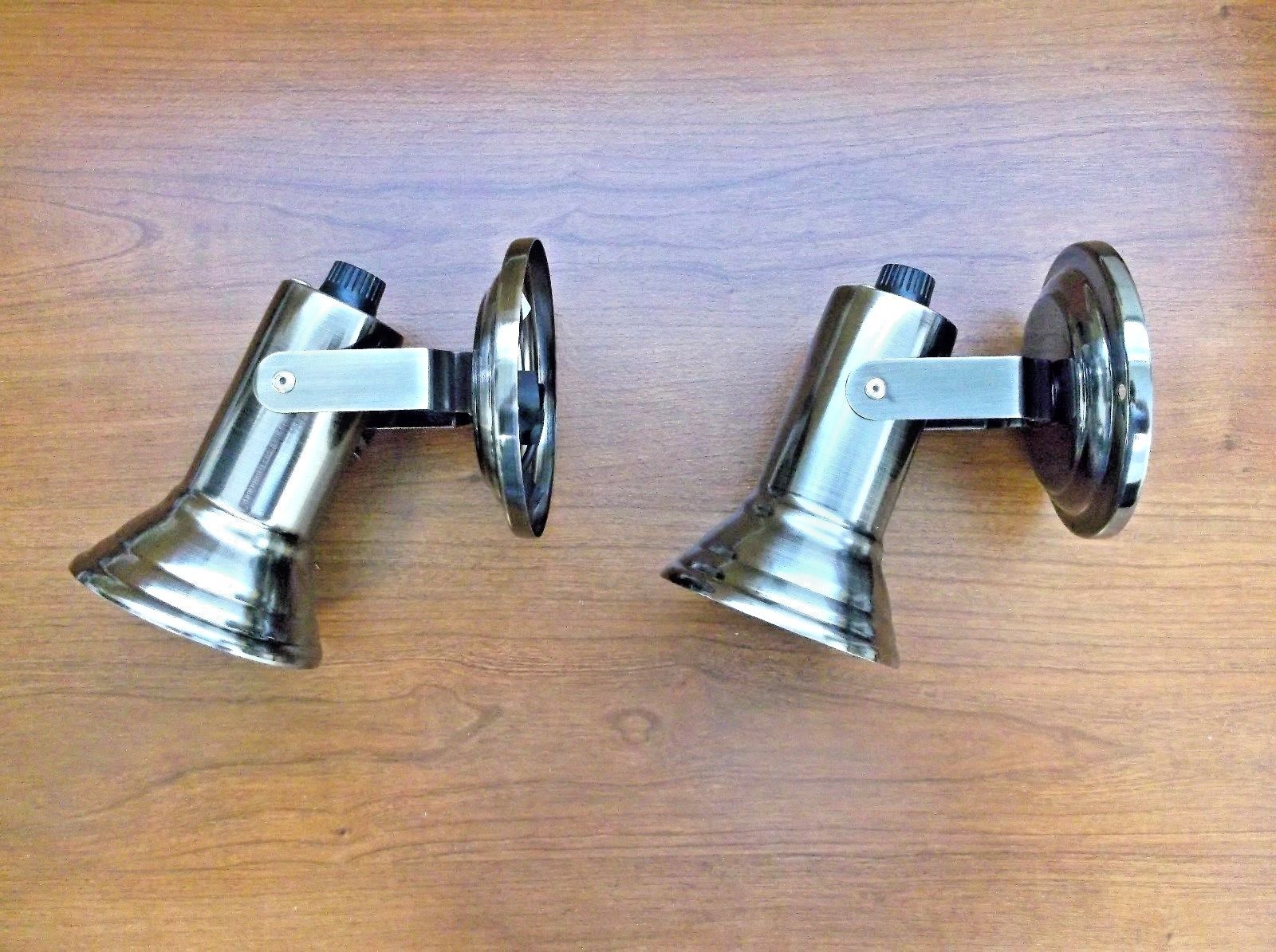 2 Large BBT Brushed Nickel LED RV 12 volt Reading Lamps eBay