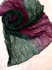 Scarf Large Shawl Cotton Crinkle Cozy Soft Summer Pashmina Purple Green Gift