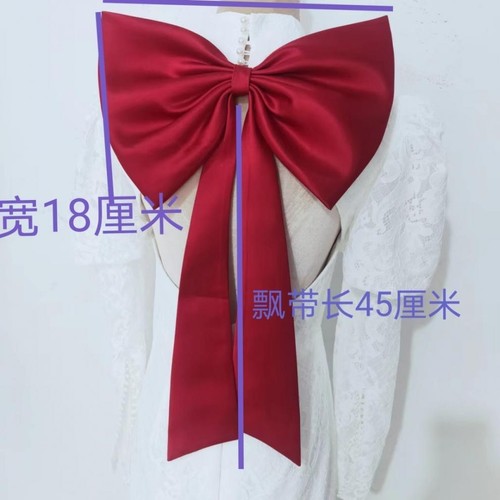 Satin Wedding Detachable Bow Removable Train for Dress Big Bow Bridal Overskirt - Picture 6 of 27