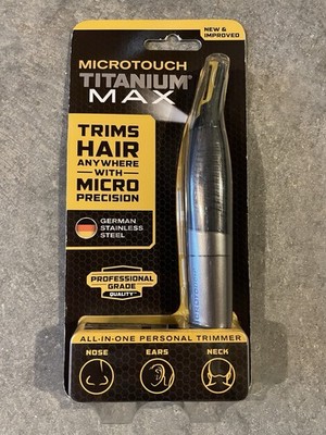 Micro Touch Titanium Max All in-One Personal Trimmer w/ Light Nose, Esars, Neck
