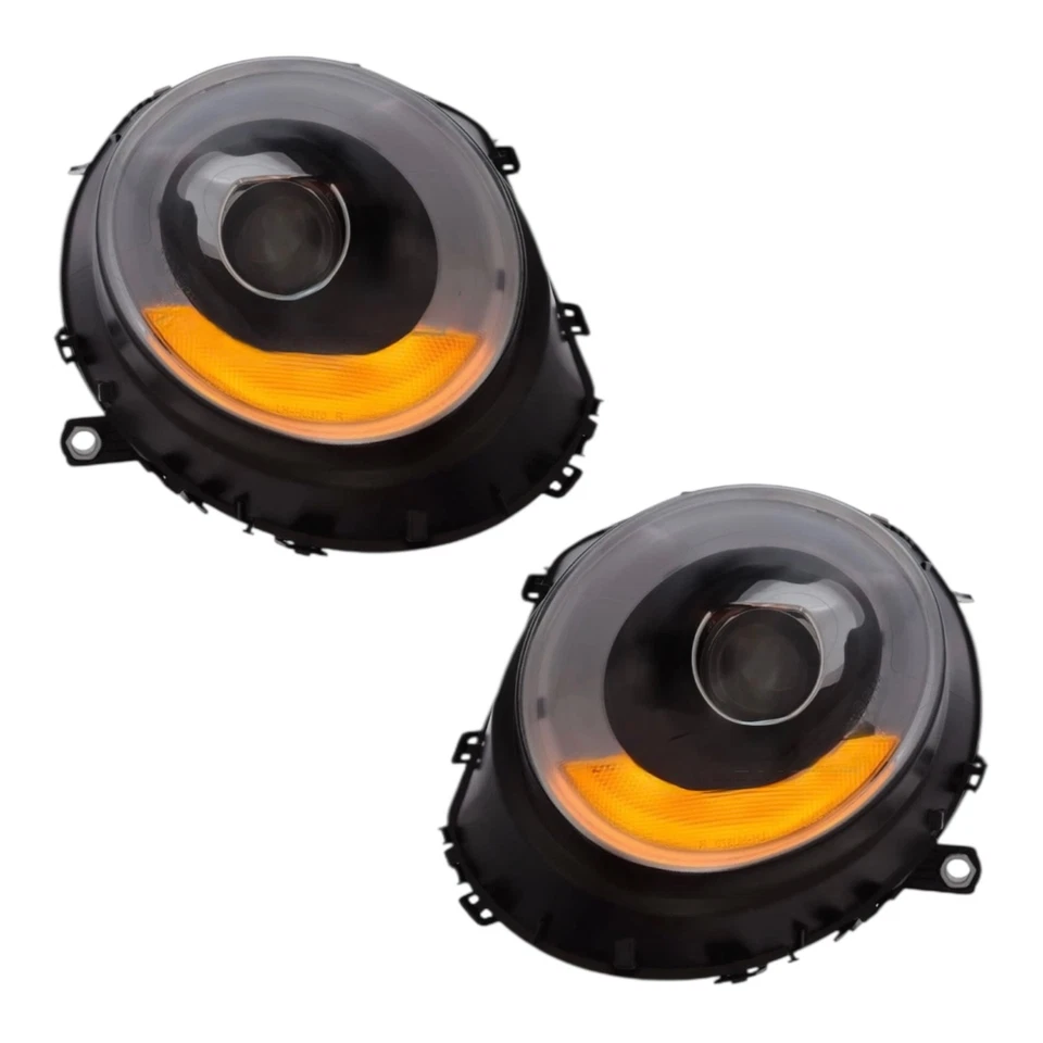 Per Mini R55 R56 R57 2009-2016 Proiettore Faro LED Nero Xenon Look Aggiornamento - Immagine 2 di 4