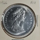 1966 Canada $1 Silver Dollar 0.800 Voyageur Elizabeth II .6 ozs Silver AU