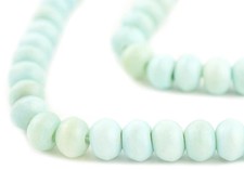 Baby Blue Bone Mala Beads 12mm Nepal Round Large Hole 36 Inch Strand