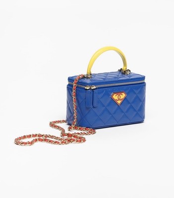 CHANEL 26A Metiers D art Superhero Superman Vanity Case with Chain Metiers Dart