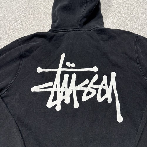 Stussy Men’s Hoodie Pullover Black Logo Hooded Sweatshirt Spell Out Sz Small EUC - Picture 4 of 9
