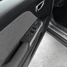 Car Window Switch Panel Cover Side Door Lock Lift Control Carbon Fiber Pattern