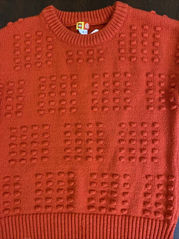LEGO Target Brand Red Orange Sweater Pullover Sweatshirt Small Child Size 4-6