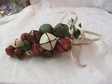 Metal Bells Christmas in pinecone shape with metal Holly Ribbon 49
