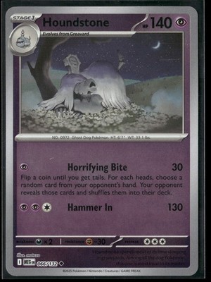 Houndstone Uncommon ME01: Mega Evolution 066/132 NM Reverse Holofoil
