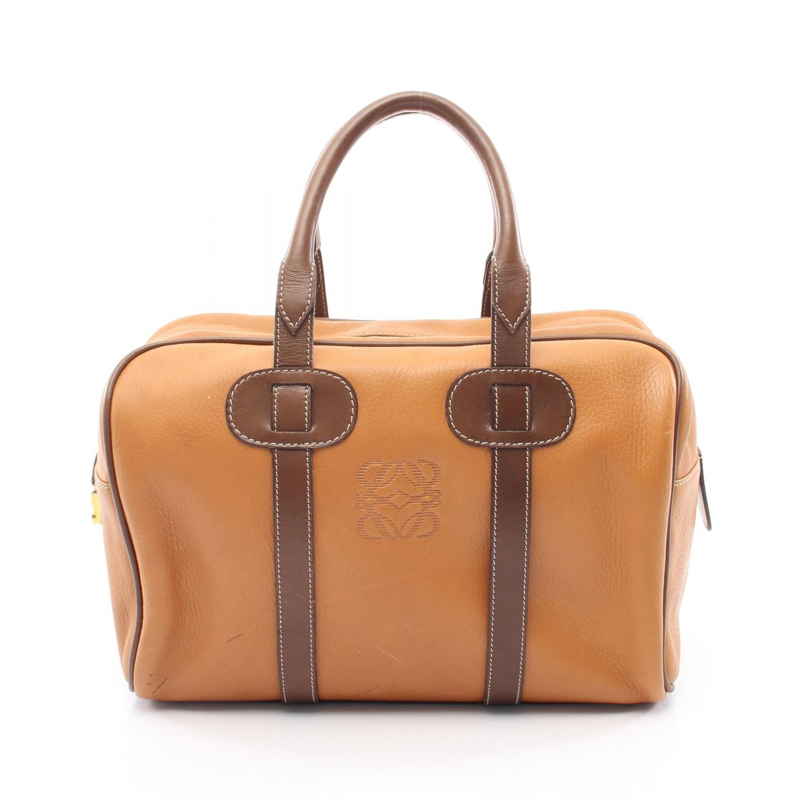 LOEWE anagram Tote Bag leather Brown Used Women